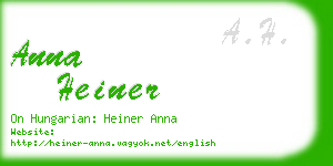 anna heiner business card